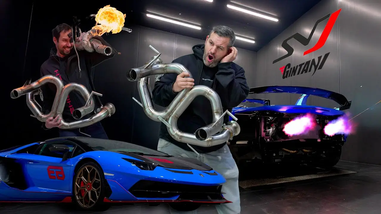 Echappement gintani lamborghini aventador svj v12 sound exhaust preparation shiftech 14