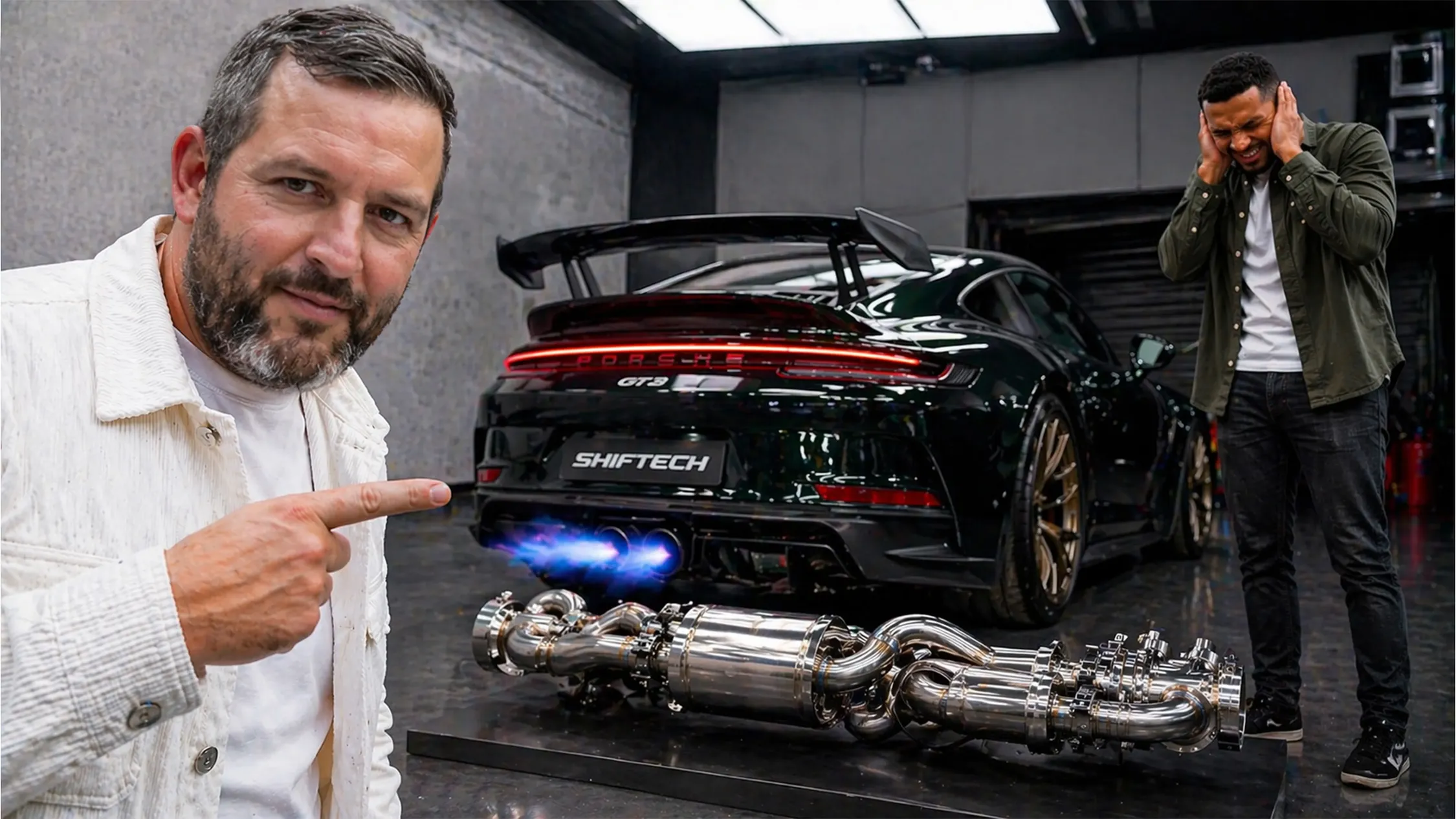 Echappement sport jcr porsche 992 gt3 michael ledoux transakauto shiftech paris 30 4000 2250