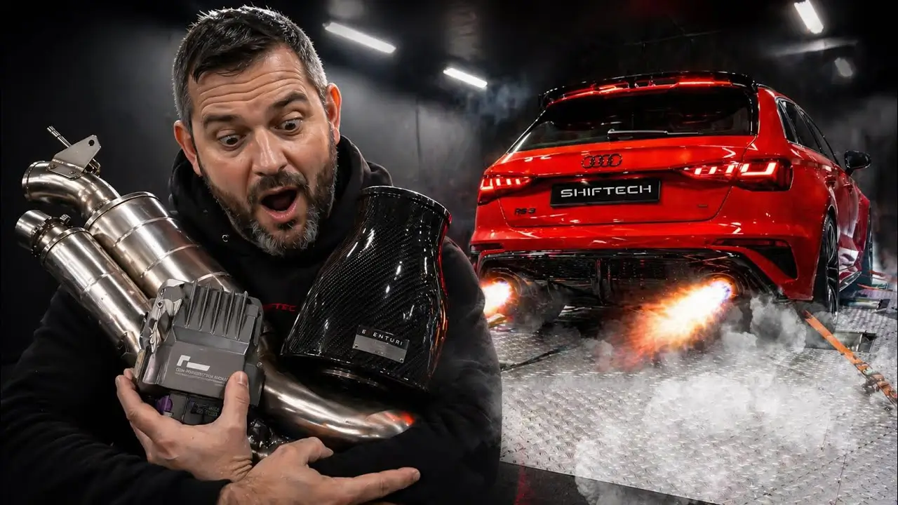 Preparation stage 2 audi rs3 8y admission echangeur akrapovic pieces performance shiftech cover