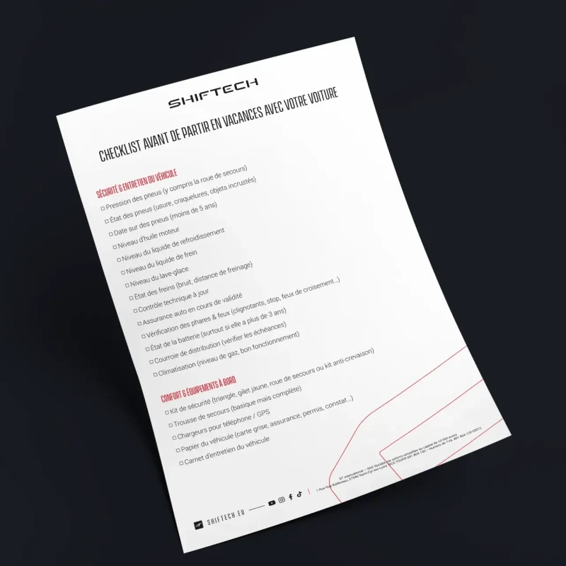 Checklist depart vacances shiftech